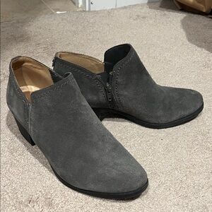 Naturalizer Gray Suede Heeled Boots